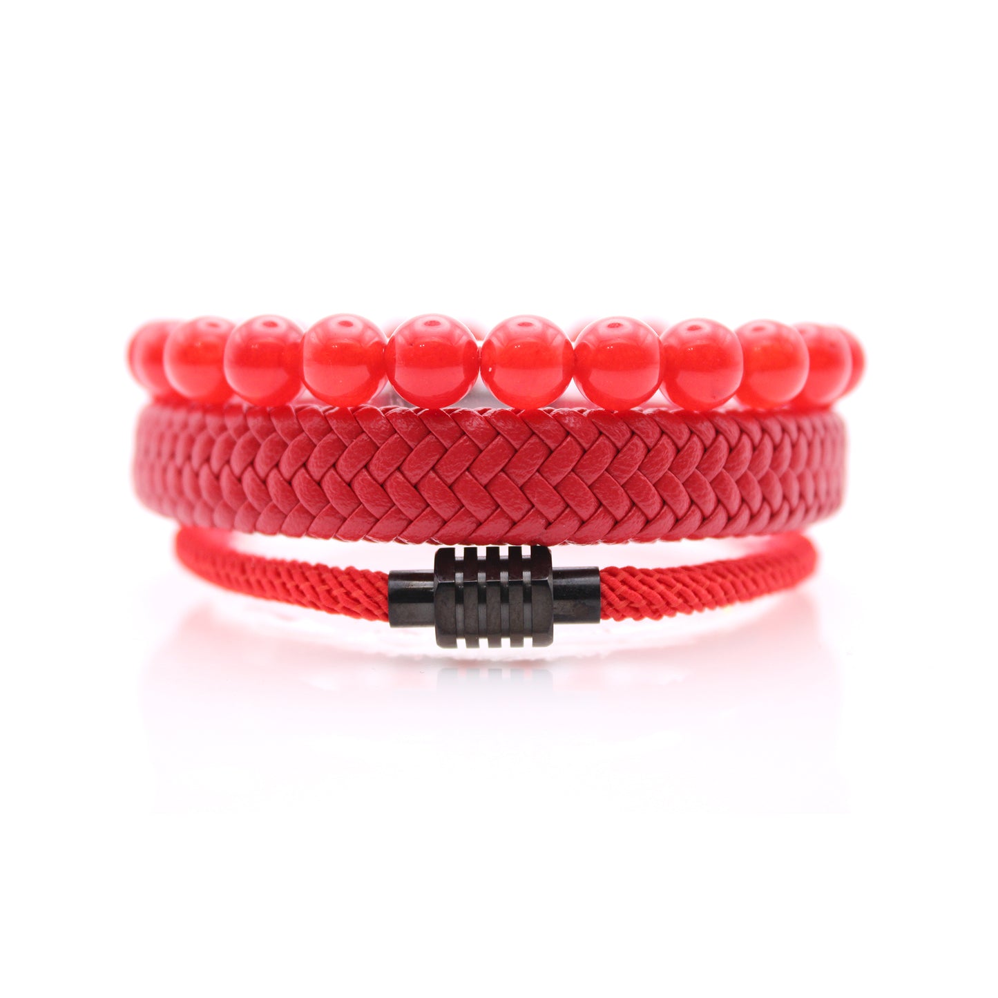 Juego de pulseras Crimson Fury Folk para hombre