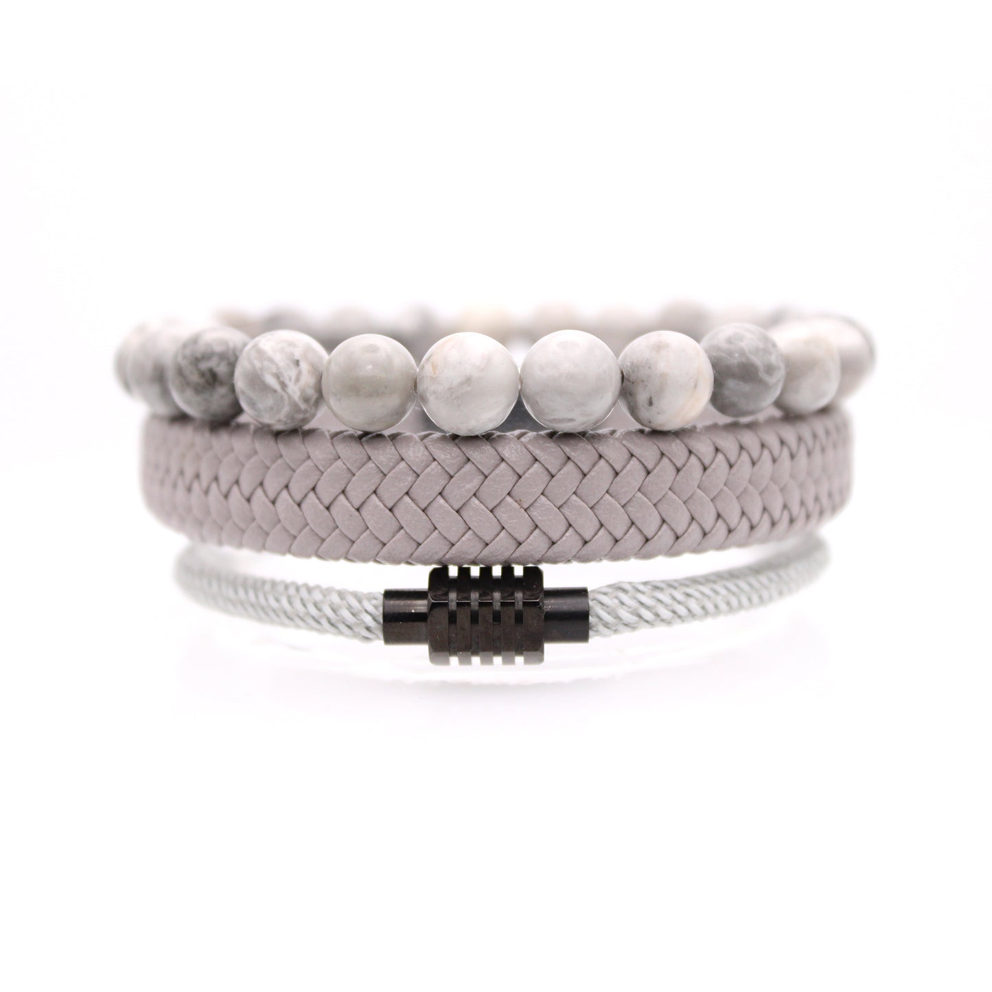 Gray Elegance Folk Bracelet Set for Men